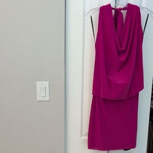 Elegant Magenta Backless Dress
